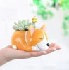 resin animal dog flower pot sleep dog succulent pot for plant wholesale