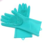 Reusable Cleaning Household Dish Washing Glove Silicone Gloves with Wash Scrubber