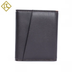 RFID Blocking Tri-fold Wallet Credit Card Holder Handmade Wallet Top Grain Leather Wallet With Men Short Unisex Candy OPEN