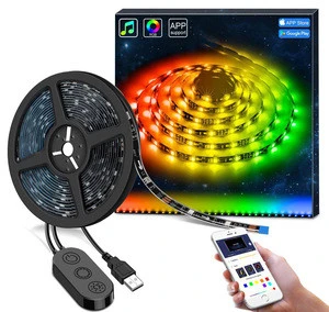 RGB LED Rope Lights 5M 16.4 Ft 5050 RGB 150LEDs Full Kit LED Decorative Light Strip with Smartlift App