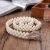 Import rhinestone buckle pearl beaded braided belt women pearl beaded stretch elastic belt pearl weave stretch belt stock available from China
