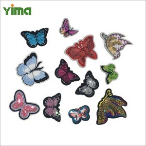 Rhinestone fashion mariposa personalized beautiful butterfly embroidery patch