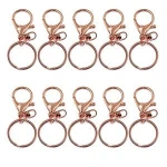 Rose Gold Swivel Lobster Clasp Trigger Clip Key Ring Keychain Split Ring DIY