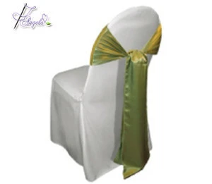 sage green Hot selling factory custom made party and wedding decoration satin fabric chair sashes