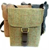 School Designer Messenger Bag Crossbody PU Leather Trim Tweed Bags