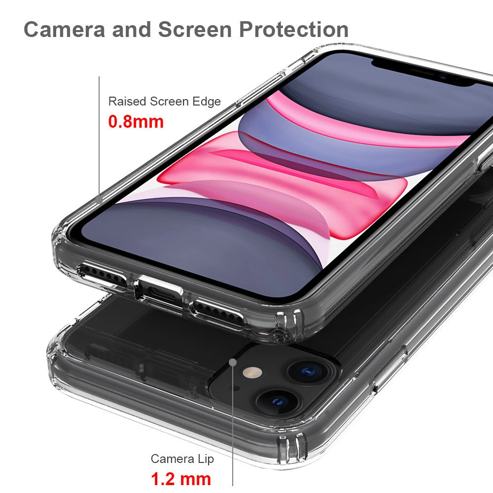 Shockproof Mobile Phone TPU Case for iPhone 11 Case Transparent Full Protective Cover