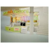 Shopping Mall Retail Juice Coffee Food Bar Kiosk With Wood Glass Counter Interior Design and Renderings For Smoothie Shop