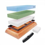SHUNTUO Carborundum Ceramic Sharp Whetstone Sharpening Stones Set bamboo base knife sharpener kitchen