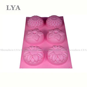Silicone Cake Pan Nonstick Heat Resistant Fancy Dessert Tray Flower Shape Silicone Cake Bread Pie Molds
