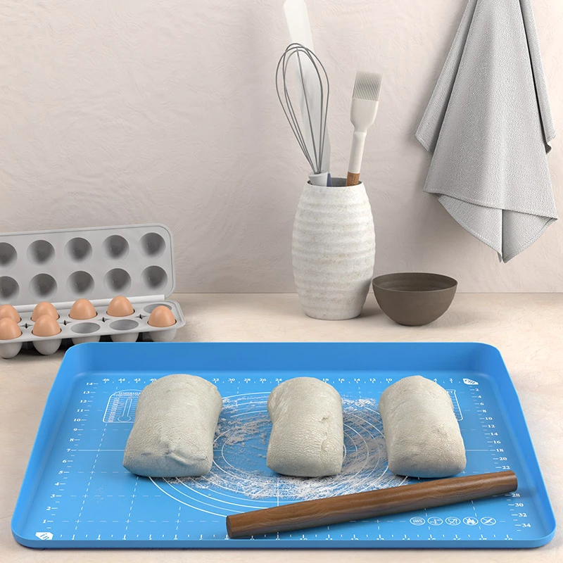 Silicone Set Hygienic Cooking Tools Food Grade Nonstick Silicone Pastry Bakers Mat Large Dough Rolling Mat