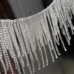silver glass stones custom cup chain trimming strass chain fringe ab color crystals trim yard rhinestone chains