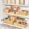Simple yet chic natural bamboo compact food storage organizer home decor hot selling disposable wooden food boxes