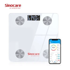 Sinocare Smart Body Fat Hydration Weight Scale, BMI Health LED Blue tooth 4.0 Body Fat Monitor