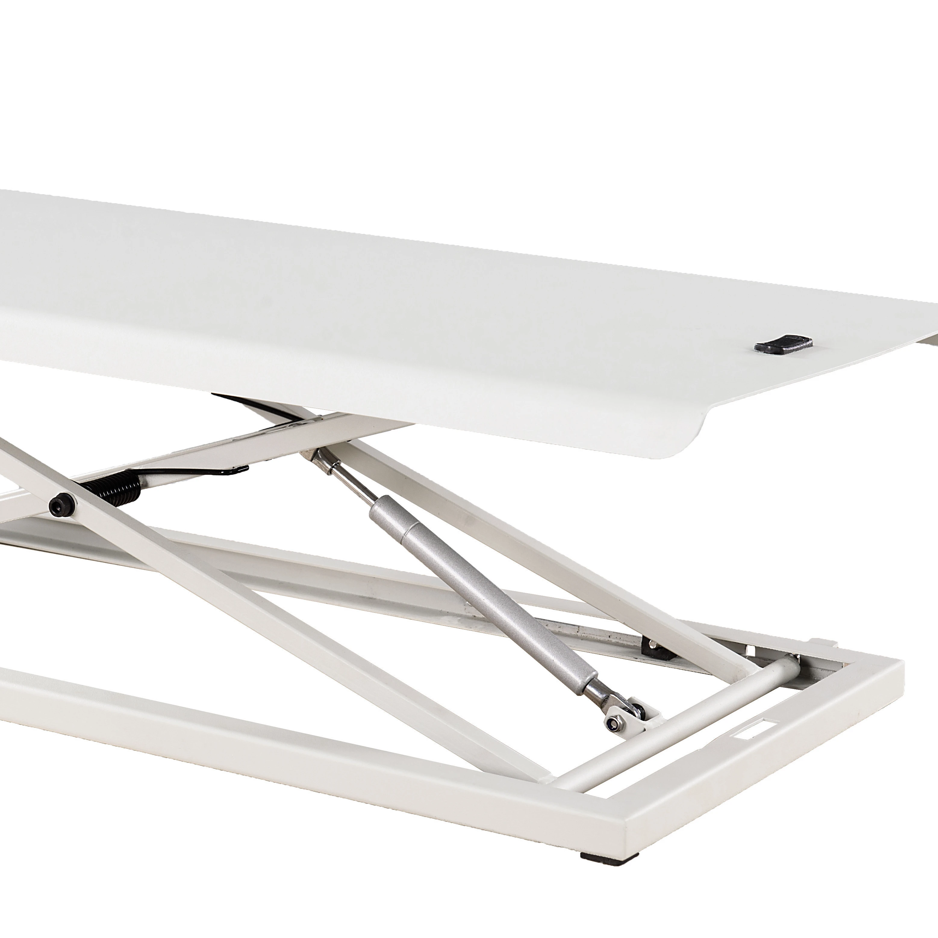 Sit Stand Desktop  Workstation adjustable height White folding standing  Gas Lift desk