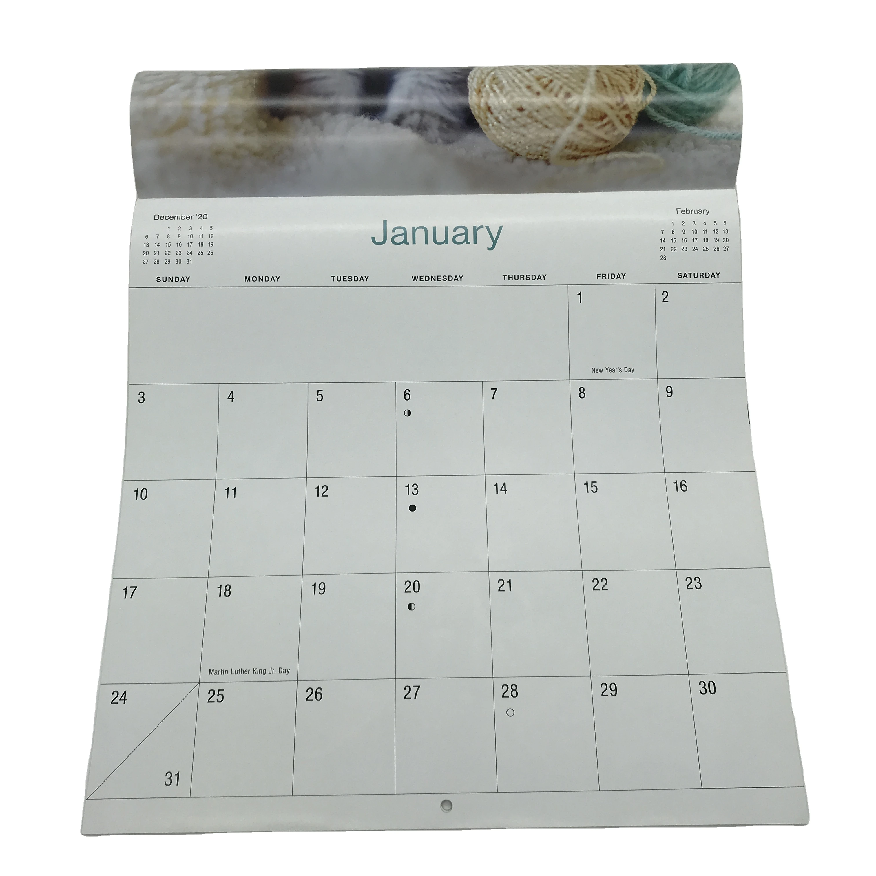 SM-GL011 Wholesale Custom Printing Spiral Wire binding Wall Monthly Calendar