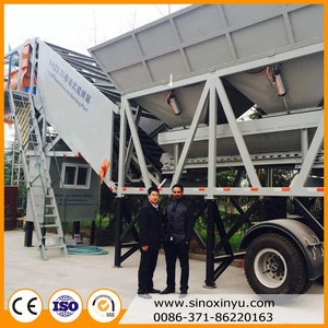 Small capacity 25m3/H mobile cement batch mixing mini concrete plant in philippines