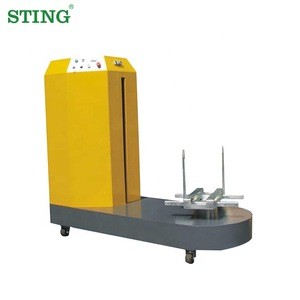 Small Semi-Automatic Baggage Airport Luggage Stretch Film Wrapper Wrapping Machine