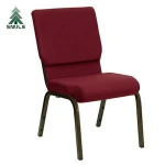 Smile Furniture SC-01 Hercules Series Stacking Church Chair With Burgundy Fabric