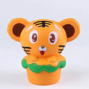Soft tiger slow rising squishy scented make squishy custom vinyl toys animal series for kids