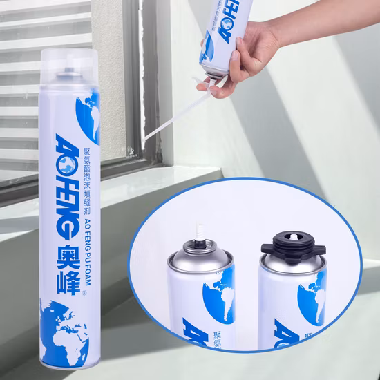 Construction Straw Adhesive Expandable Polyurethane PU Foam Sealant for Wooden Doors and Windows