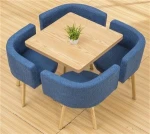 Square metal legs office meeting table  dining table furniture sets(HX-8DN009)
