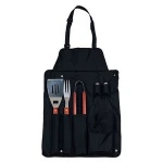 Stainless Steel BBQ Accessories BBQ Tools Set of 7 With Wood Handle For Grilling