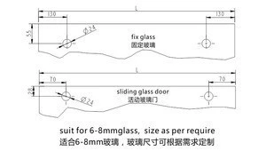 Stainless steel glass shower room sliding door HS07SL1209
