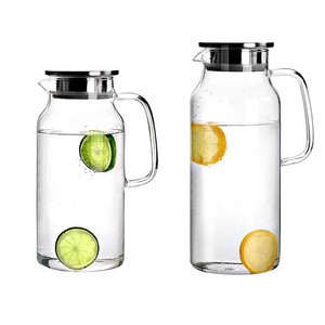 Stainless Steel Handheld Hot Cold Glass Tea Water Pitcher Jug Carafe Kettle