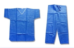 Stretch Material Blue Operating Theatre Scrub Suit Design Hospital Uniforms