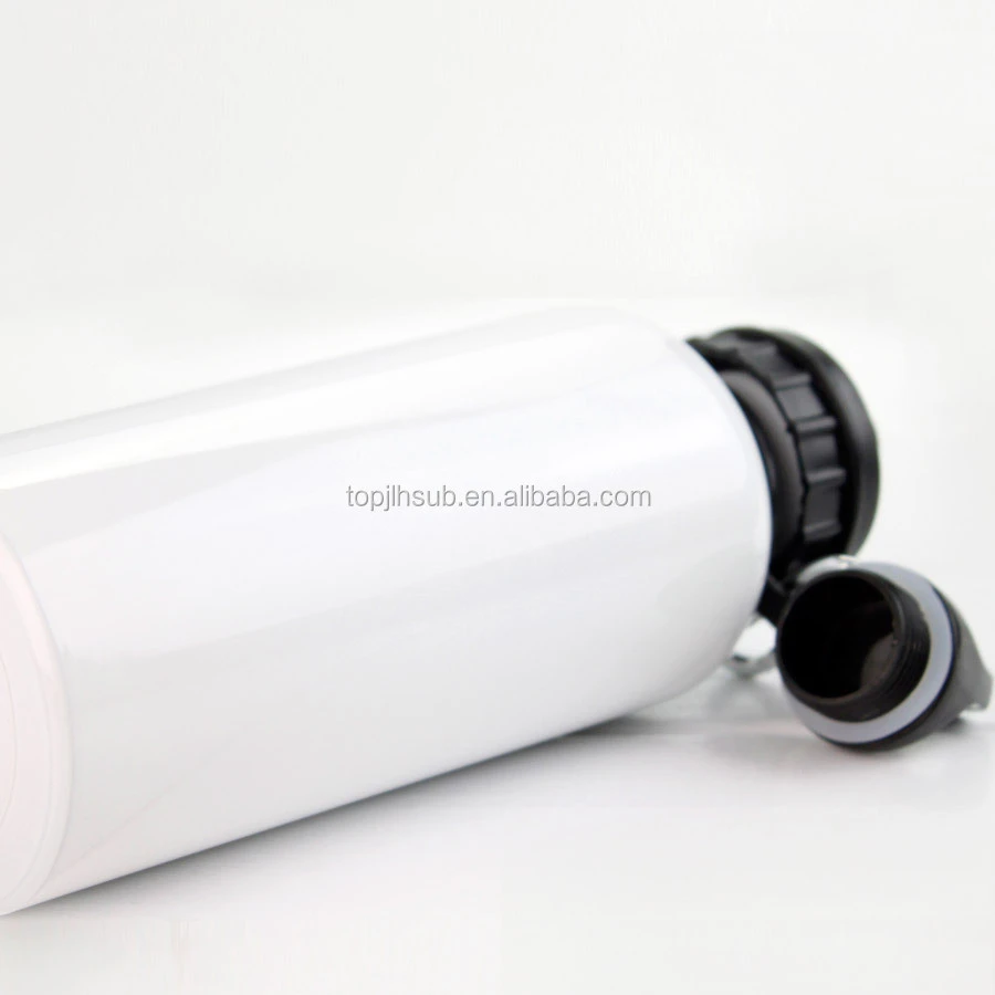 Sublimation blank Sport Travel Aluminium Heat Transfer Sipper Water Bottle White 400ML