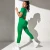 Import Summer Green Yoga Set Women Workout Sports Short Sleeve Crop Top High Waist Gym Scrunch Leggings Fitness Gym Push Up Pants Set from China