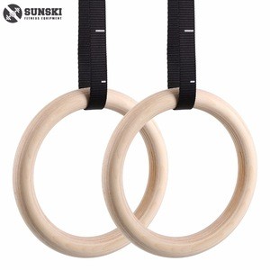 SUNSKI Gymnast Rings Power Gymnastic Wooden Rings
