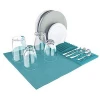 Table foldable kitchen microfiber pp plastic rack dish sink dry drying pad mat with dish stander