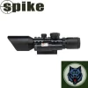 Tactical 3-10x42mm Illuminated Rifle Scope with Red Laser /hunting rifle scope with red laser sight