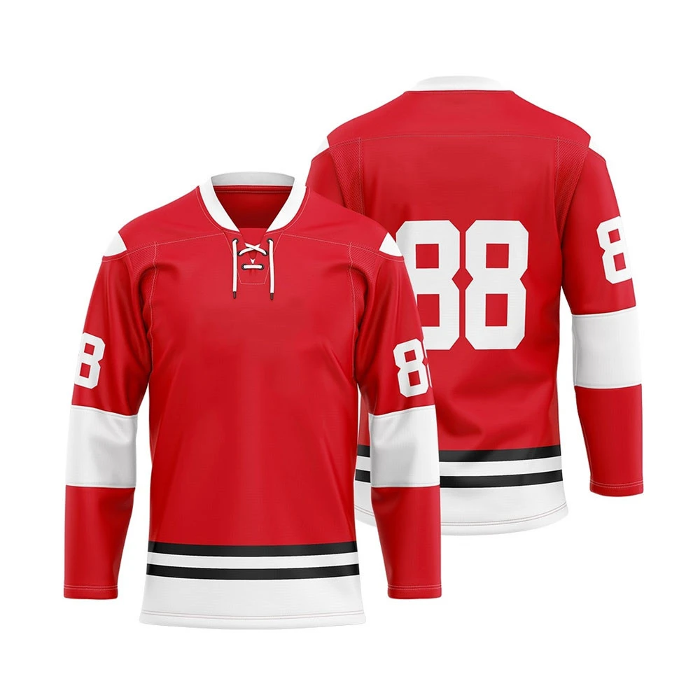 The best quality selection of ice hockey players uniform / Unique embroidery tackle twill hockey jersey customize