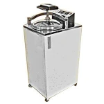 The invention relates to a food sterilizing device, a high-temperature cooking and sterilizing device and a small vertical food