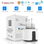 TideLink 16A EU tuya wifi smart socket plug with energy monitoring and Wireless Remote Control Power With Alexa And Google