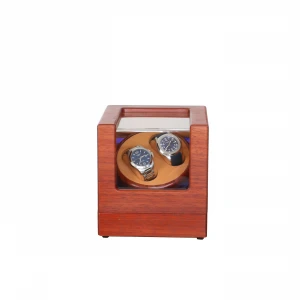 Time partner solid wood rotatable high-end watch box with led and lock to display the watch