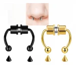 Titanium Stainless Steel Magnet Fake Nose Rings Clip On Nose Rings
