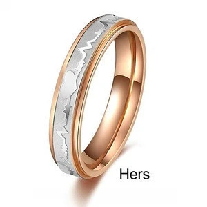 Titanium We Love Each Other Wedding Band Set Anniversary engagement promise couple Ring Best Gift