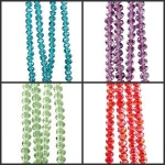 Top AAA Quality Crystal Loose Beads 4mm 6mm 8mm 10mm Faced Glass Beads Crystal Rondelle Beads for Chandeliers, Jewelry Making