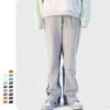 Top Quality Custom Mens Plus Size Colorblock Stack Trousers Flared Jogger Track Pants Design Waistband Stacked Sweatpants Man