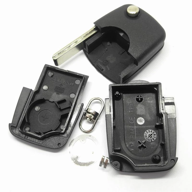 Topbest 2 buttons remote key shell round 1616 battery clamp V-W car keys set