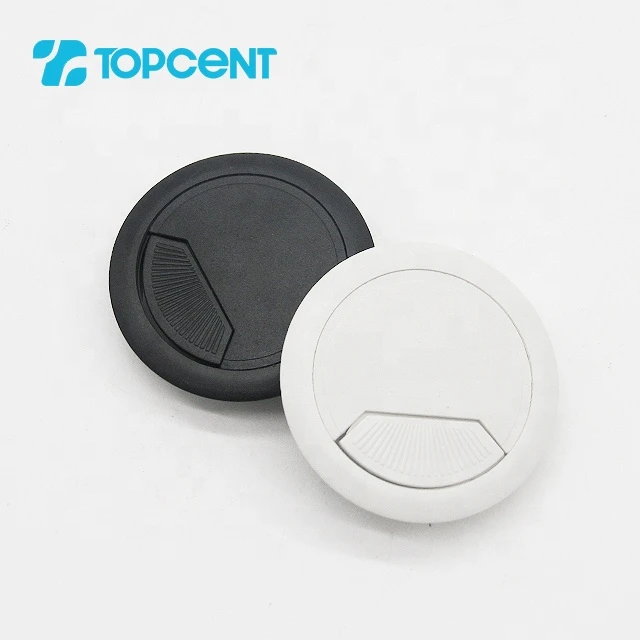 Topcent 60 mm plastic round computer table office desk cable wall wire hole cover grommets management
