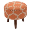Traditional kilim upholstered round wooden stool