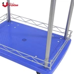 Uholan 150kg 330lb 2 Tier Platform Cart Dolly Plastic Flatbed Trolley Double Layer Moving Warehouse Push Hand Truck