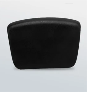 Universal square black bathtub pillow with suction cups