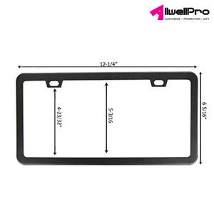 US Standard Stainless Steel 2 Pieces Black Car License Frame With Screws
