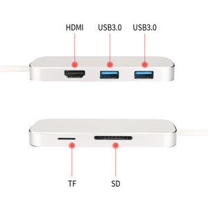 USB C Hub 6-in-1 USB C Adapter with   4K HD,100W Power Delivery, 2 USB 3.0 Port and  card reader