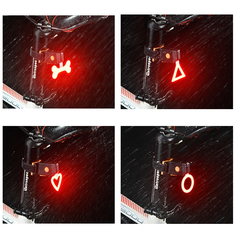 Usb Recharge Mountain Bicycle Taillight Waterproof Triangle Bicycle Taillight  Bike Accessories Riding Warning Light